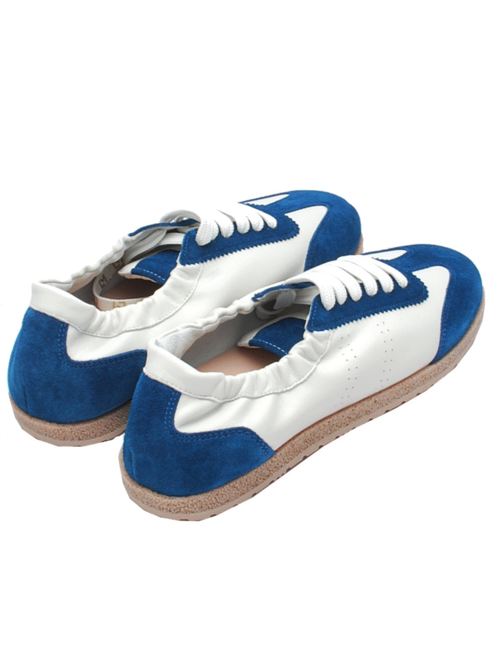 Sneakers Donna Lara Manni 1003 Nappa Bianca Camoscio Blu Pe25- Calzature Nucca