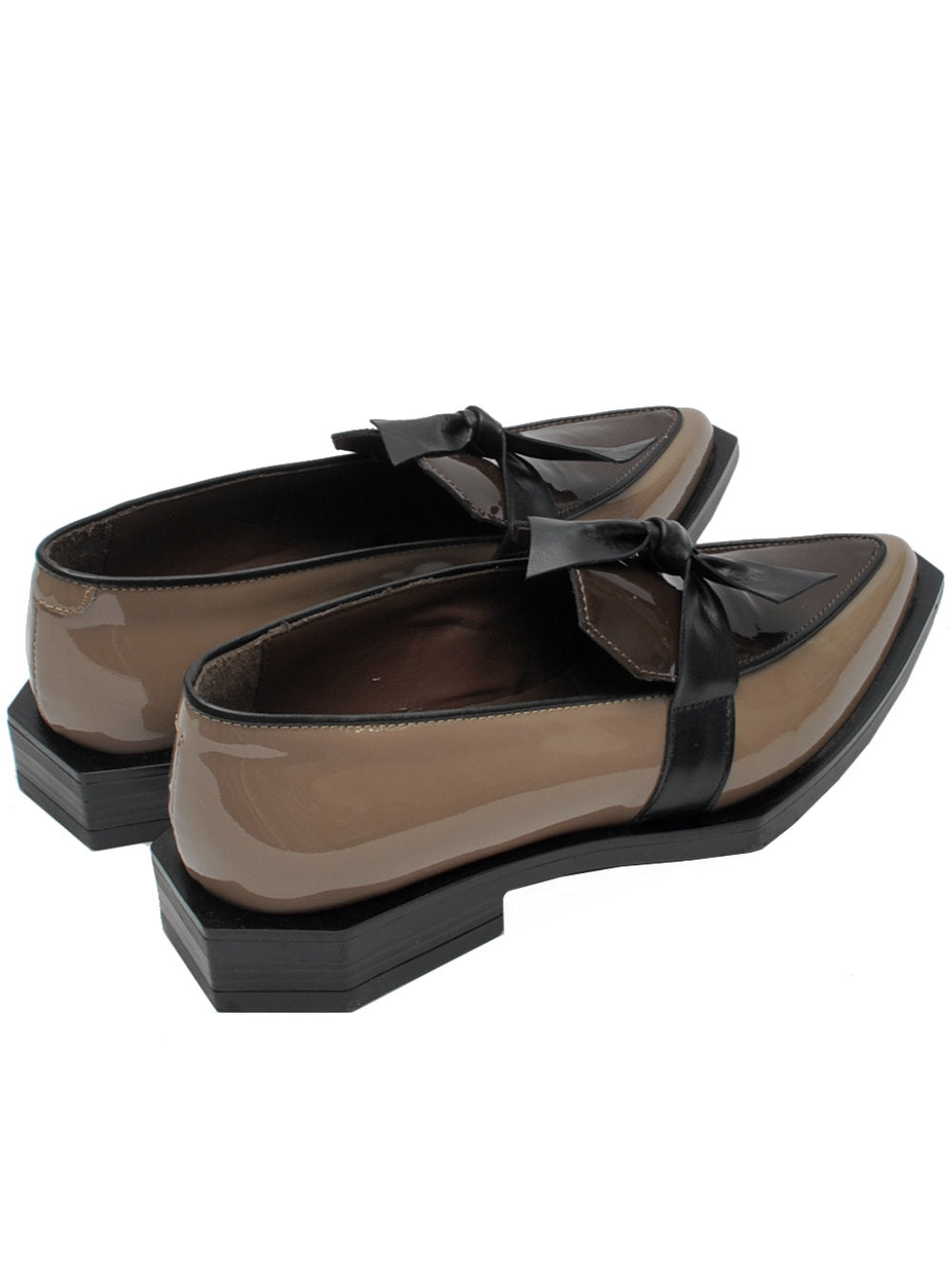 Mocassino Donna Le Bohemien G23 - Vernice Taupe e Moro Ai25 - Calzature Nucca