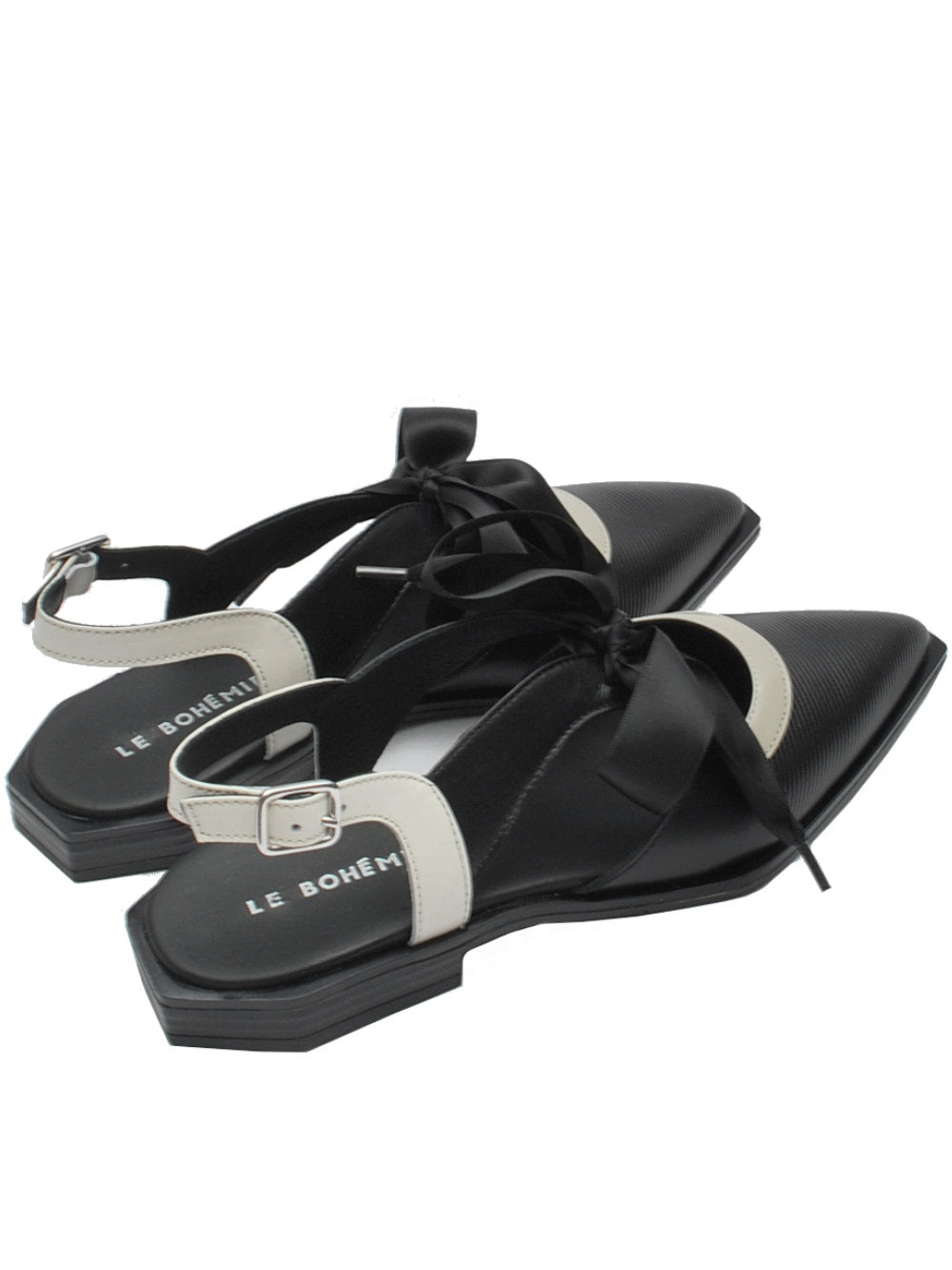 Slingback Donna Le Bohémien P18 Nere con Fiocco Pe25- Calzature Nucca