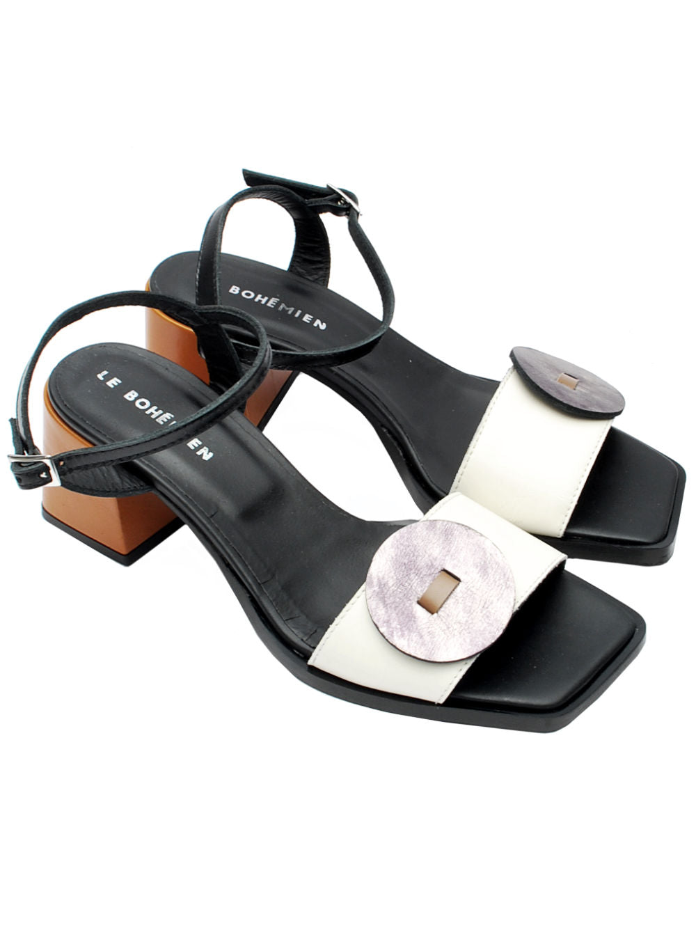 Sandalo Donna Le Bohémien T5028 Latte Argento Pe26