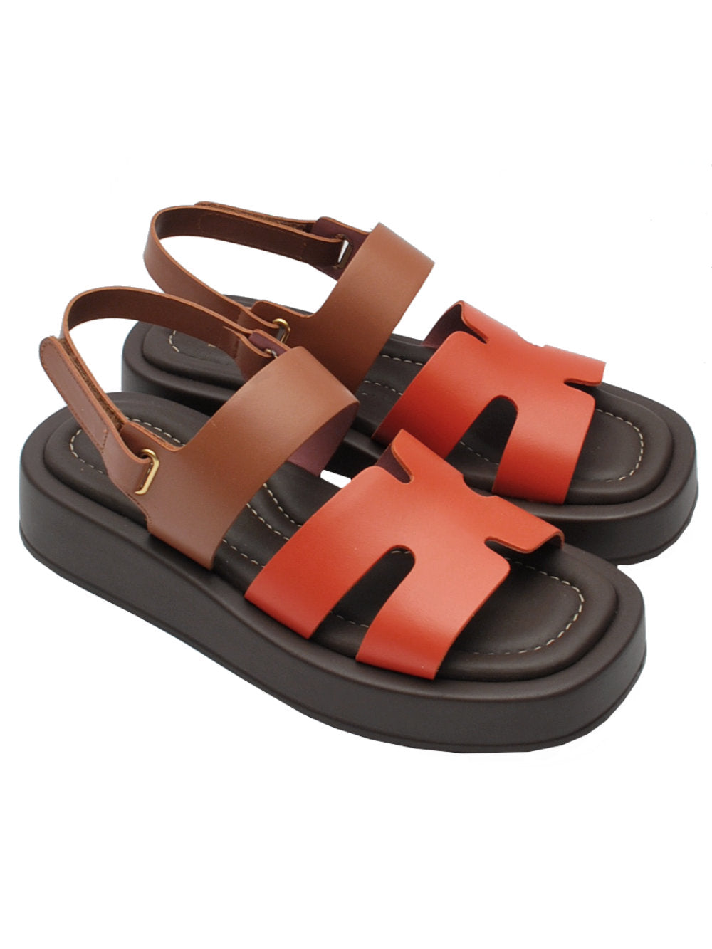 Lorenzo Mari Sandalo Donna Pelle Arancio/Moro Romina 01 - Pe25 - Calzature Nucca