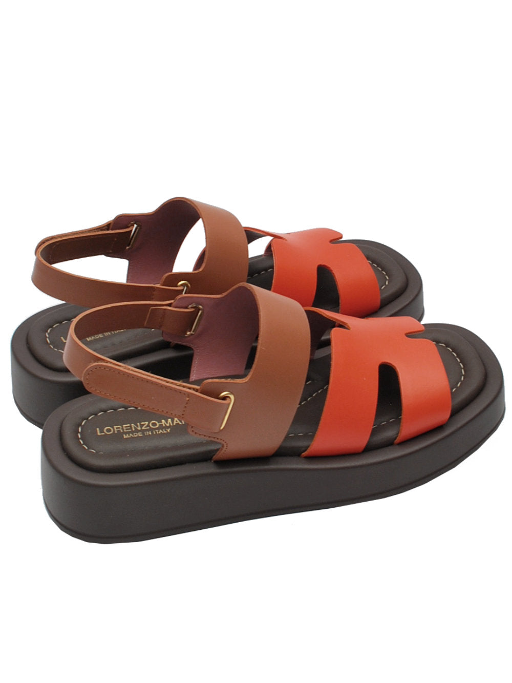 Lorenzo Mari Sandalo Donna Pelle Arancio/Moro Romina 01 - Pe25 - Calzature Nucca