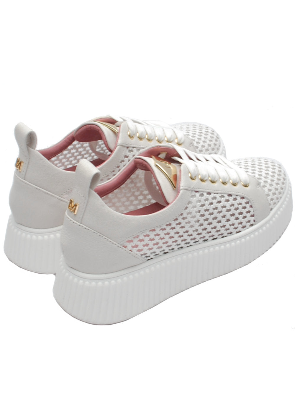 Sneakers Donna Lorenzo Mari Sally 22 Rafia Bianca Pe25 - Calzature Nucca