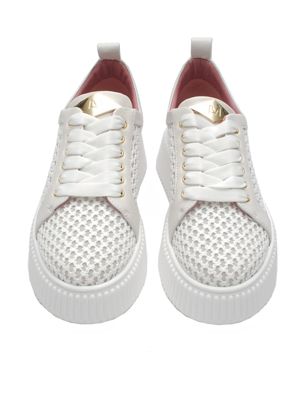 Sneakers Donna Lorenzo Mari Sally 22 Rafia Bianca Pe25 - Calzature Nucca