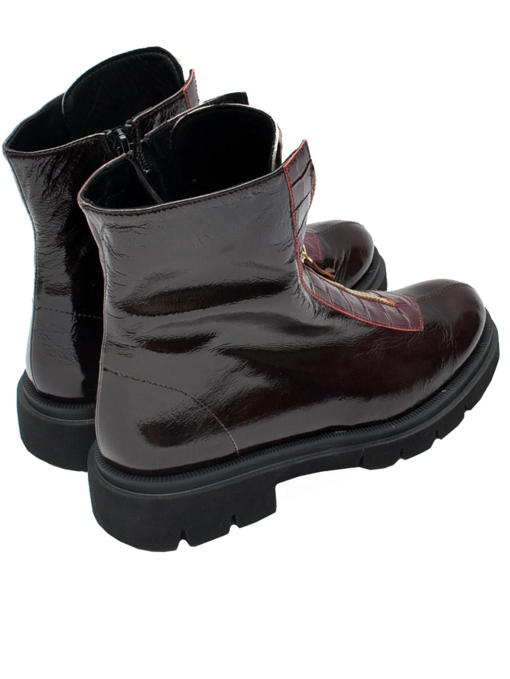 Tronchetto Donna Midare Art. 388 - Pelle Lucida Mogano Ai25 - Calzature Nucca