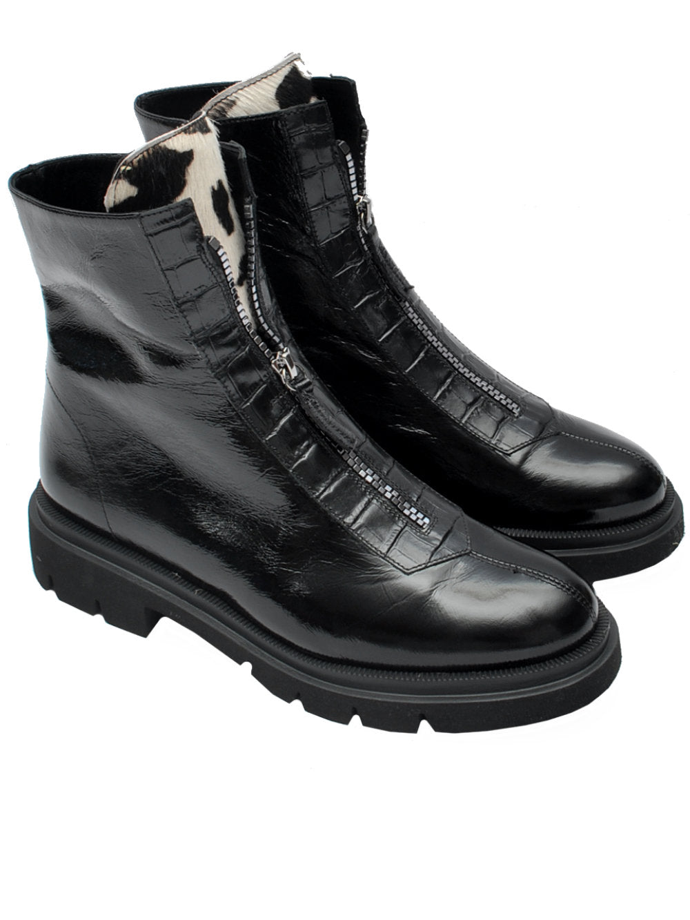 Tronchetto Donna Midare Art. 388 - Pelle Lucida e Cavallino Maculato Ai25 - Calzature Nucca