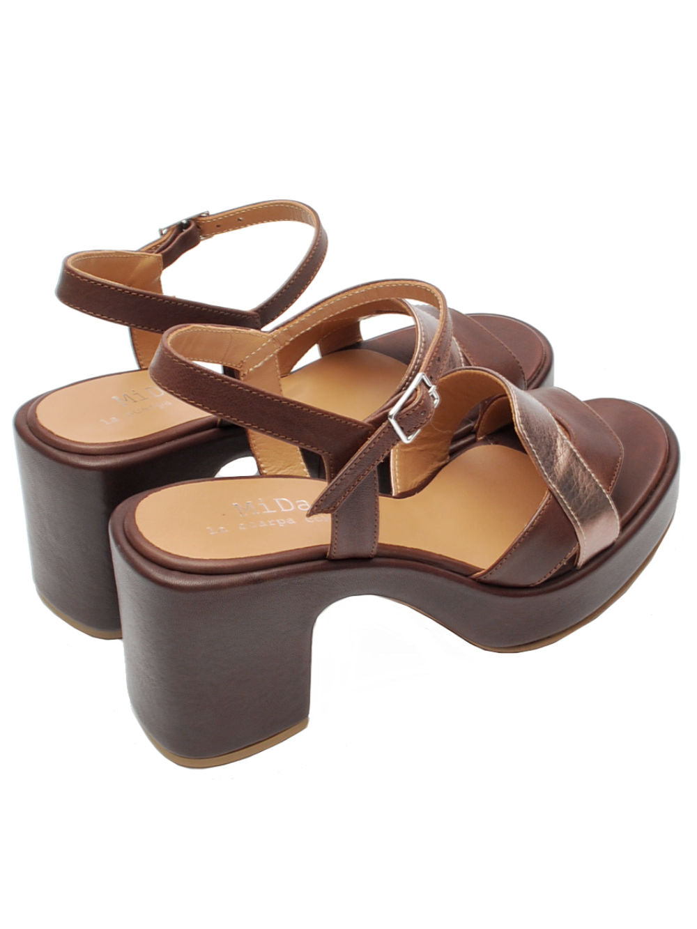 Sandalo Midare 3303 Vitello Testa di Moro e Bronzo Pe26