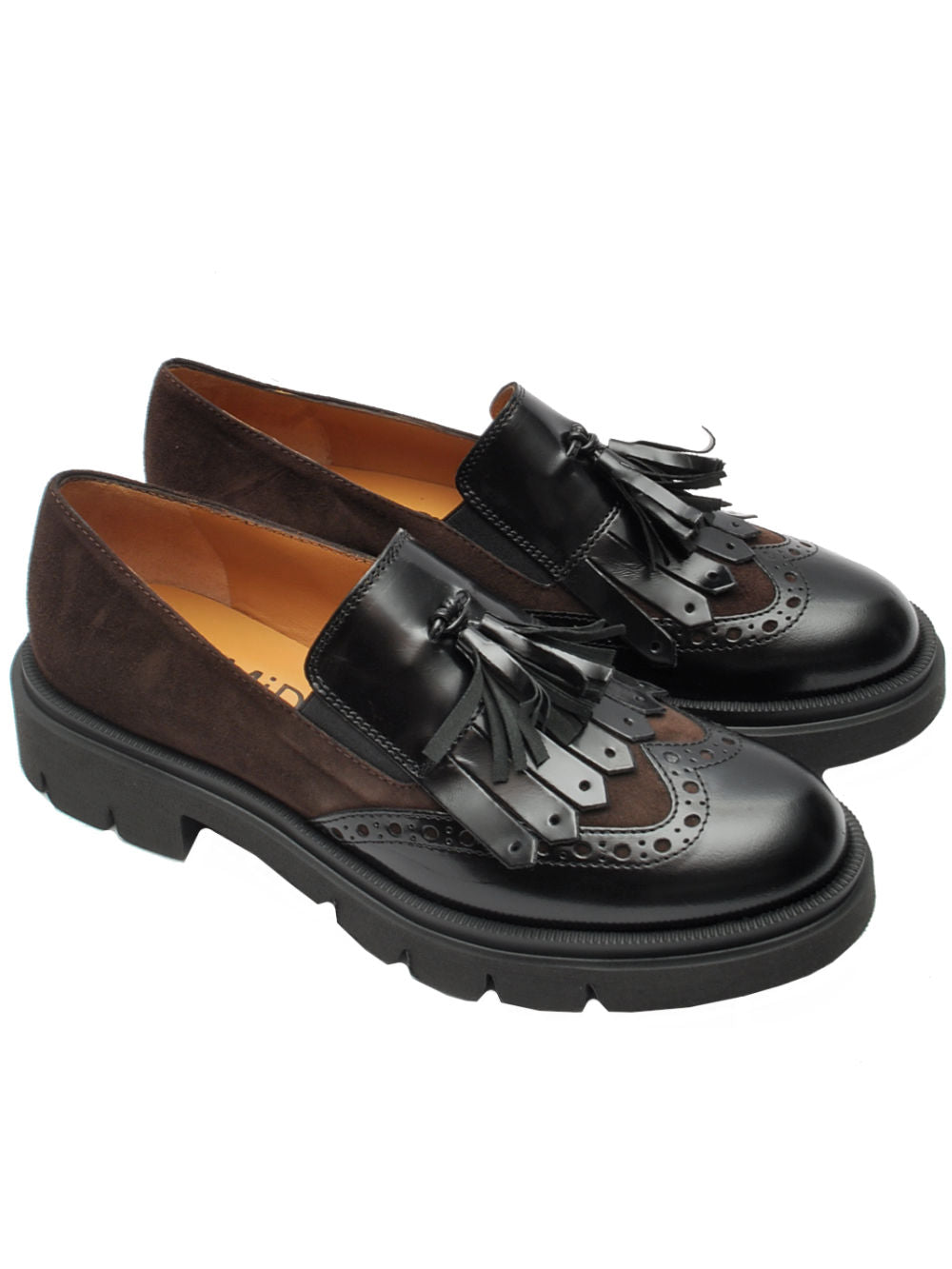 Pantofola Donna Midare Art.11367 -Pelle Nera  Camoscio T. Moro Ai26