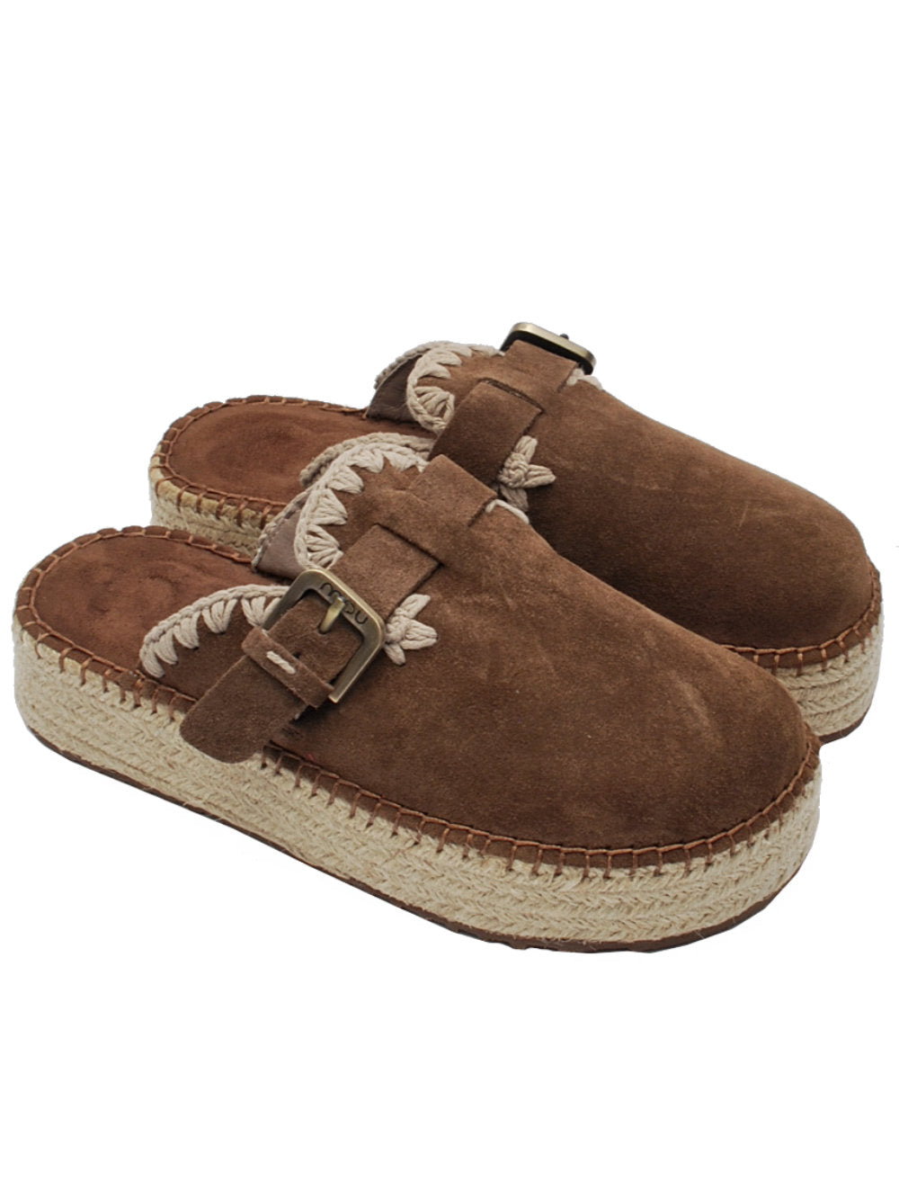 Sabot Mou Jute Clog Plain Suede Nut: Stile rustico-chic e comfort avvolgente