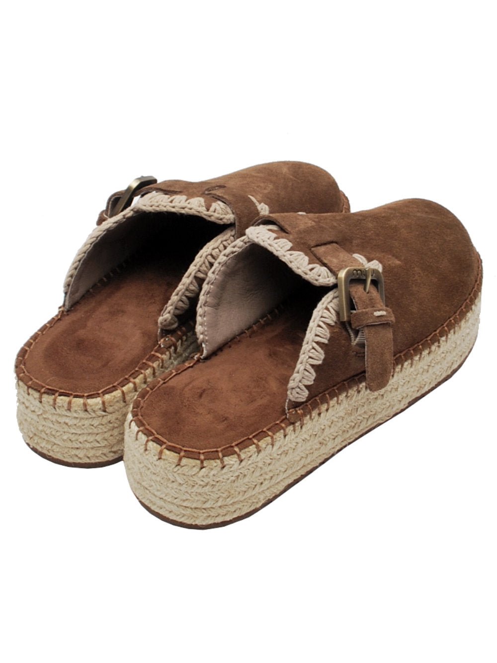 Sabot Mou Jute Clog Plain Suede Nut: Stile rustico-chic e comfort avvolgente