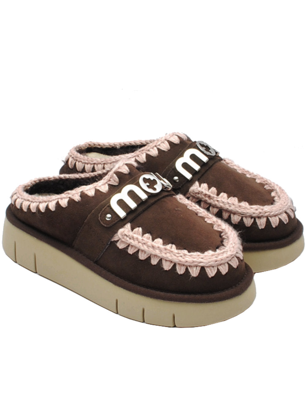 Mou sabot bounce clog metal logo mocha ai24