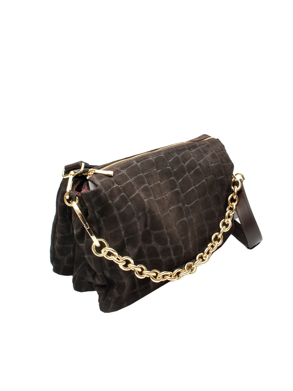 My Best Bag borsa Reflex 3028 Croco Suede Dark Brown Ai26