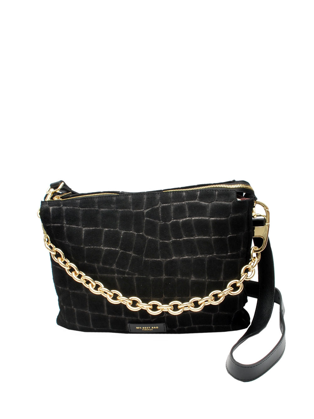 My Best Bag borsa Reflex 3028 Croco Suede Nero Ai26