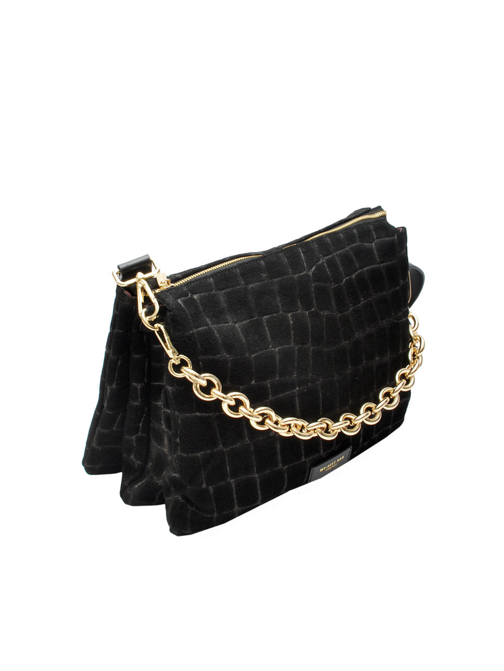 My Best Bag borsa Reflex 3028 Croco Suede Nero Ai26
