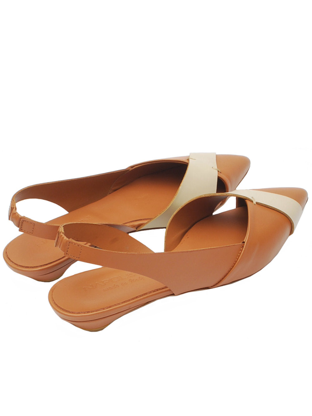 Slingback Donna Napoleoni A1538V Vitello Cuoio/Beige Pe26