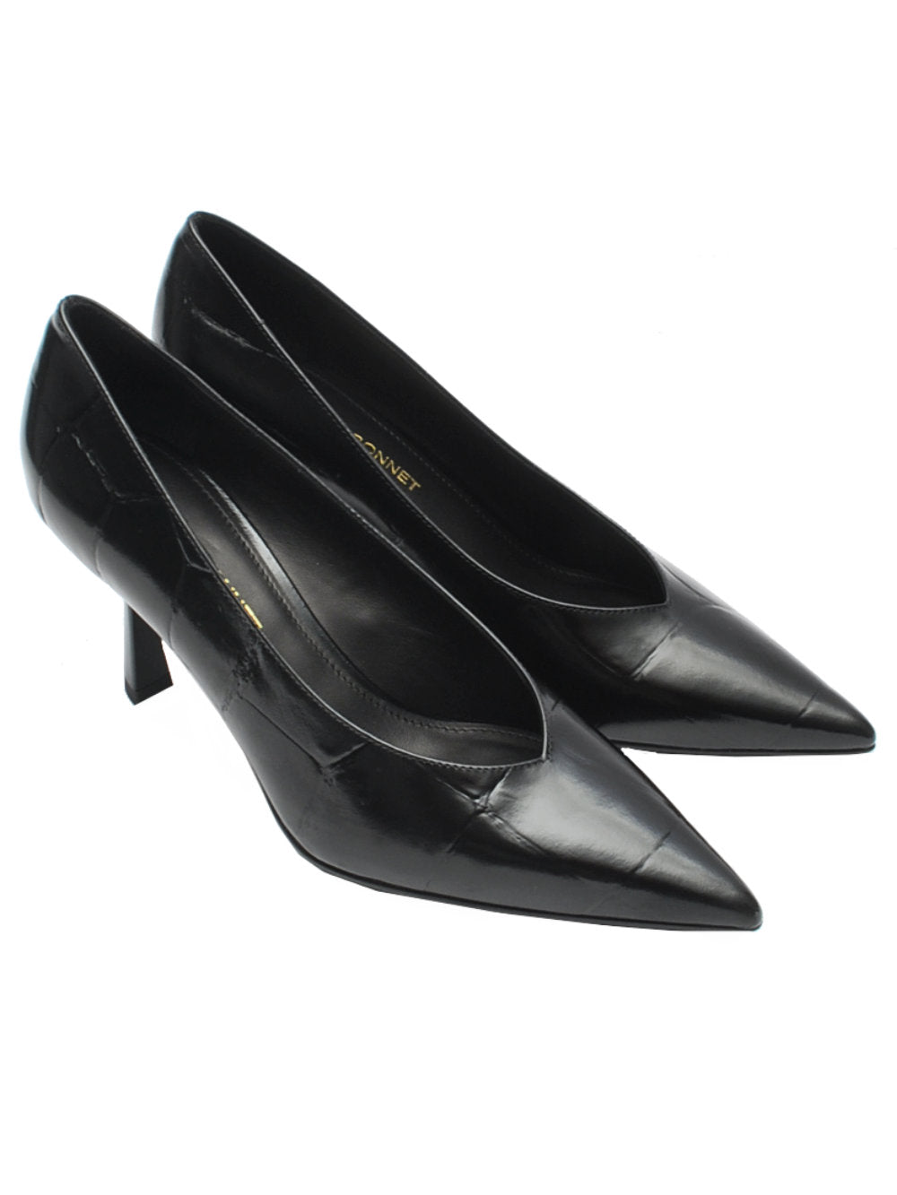 Décolleté Nicole Bonnet 2721 - Tacco 7cm in Cocco Nero Ai25 - Calzature Nucca