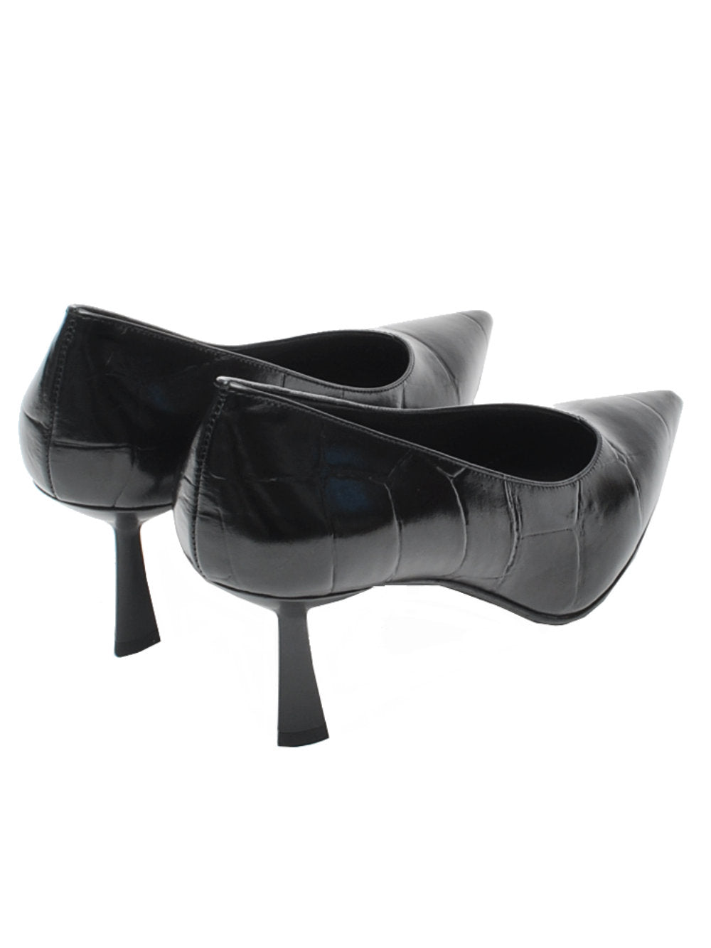 Décolleté Nicole Bonnet 2721 - Tacco 7cm in Cocco Nero Ai25 - Calzature Nucca