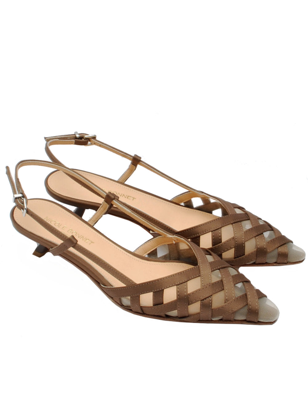 Slingback Donna Nicole Bonnet 3165 Raso Moro pe26