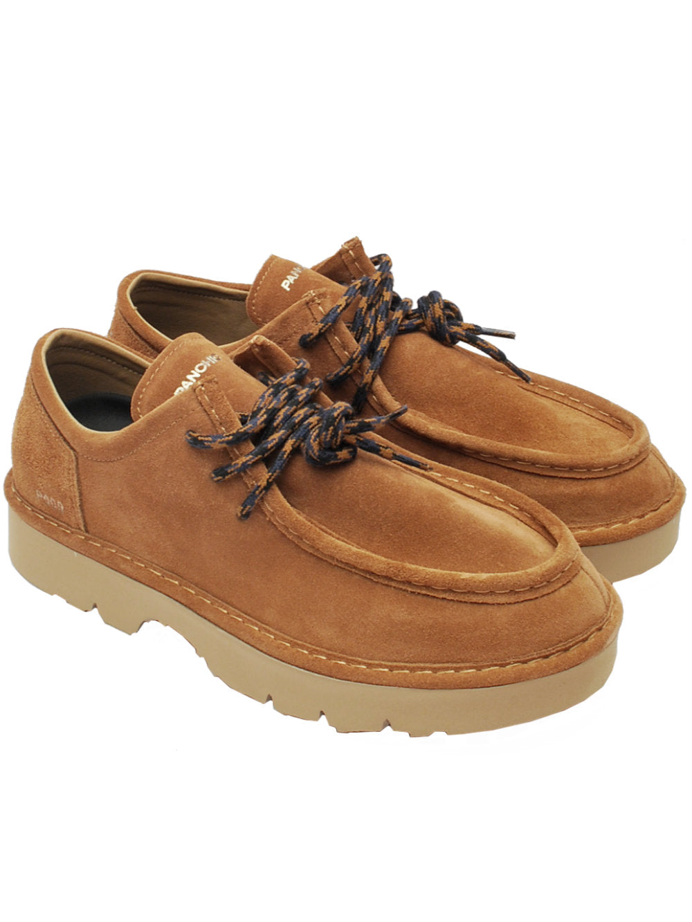 Scarpa Ingegnere Uomo Panchic P009 Dune Lace Up Shoes - Suede Cognac Ai26