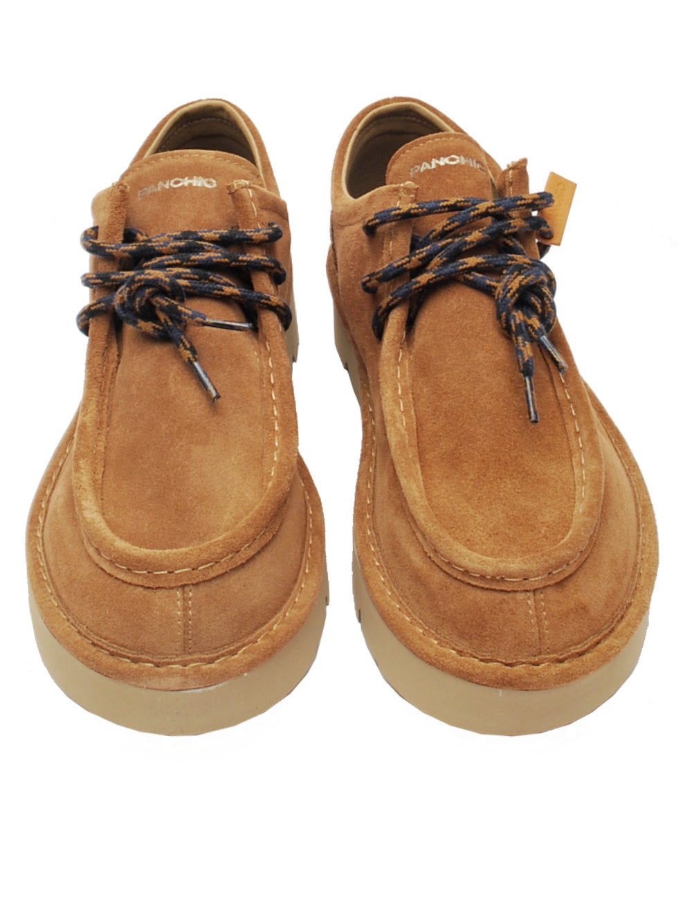 Scarpa Ingegnere Uomo Panchic P009 Dune Lace Up Shoes - Suede Cognac Ai26