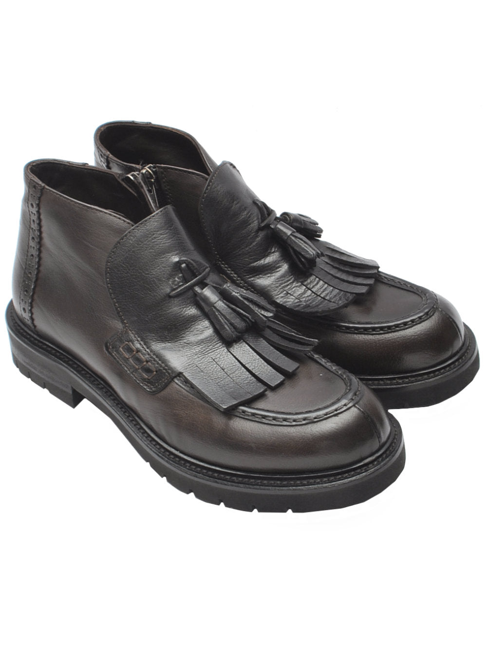 Mocassino Donna Piero Casari t47 Alto - Vitello Cioccolato Ai25 - Calzature Nucca