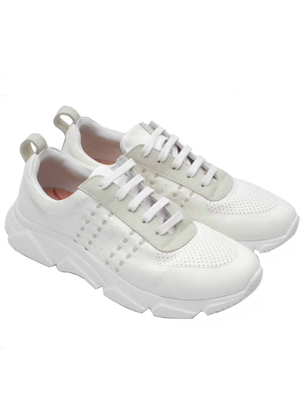 Sneaker Donna Piero Casari Lucia Nappa Bianca Pe25 - Calzature Nucca