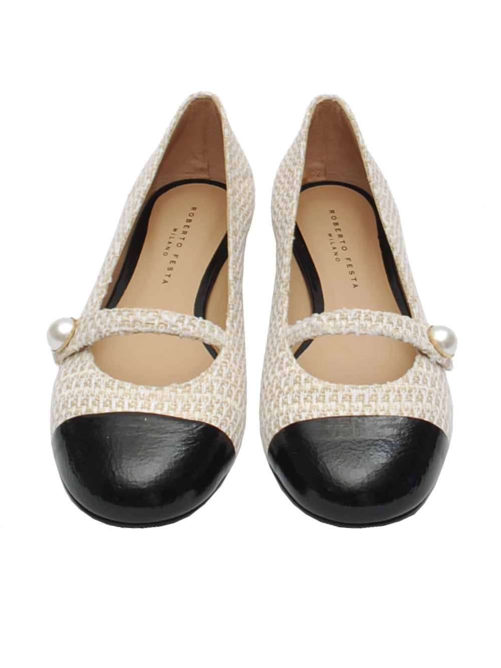 Roberto Festa ballerina tweed cream divy pe24