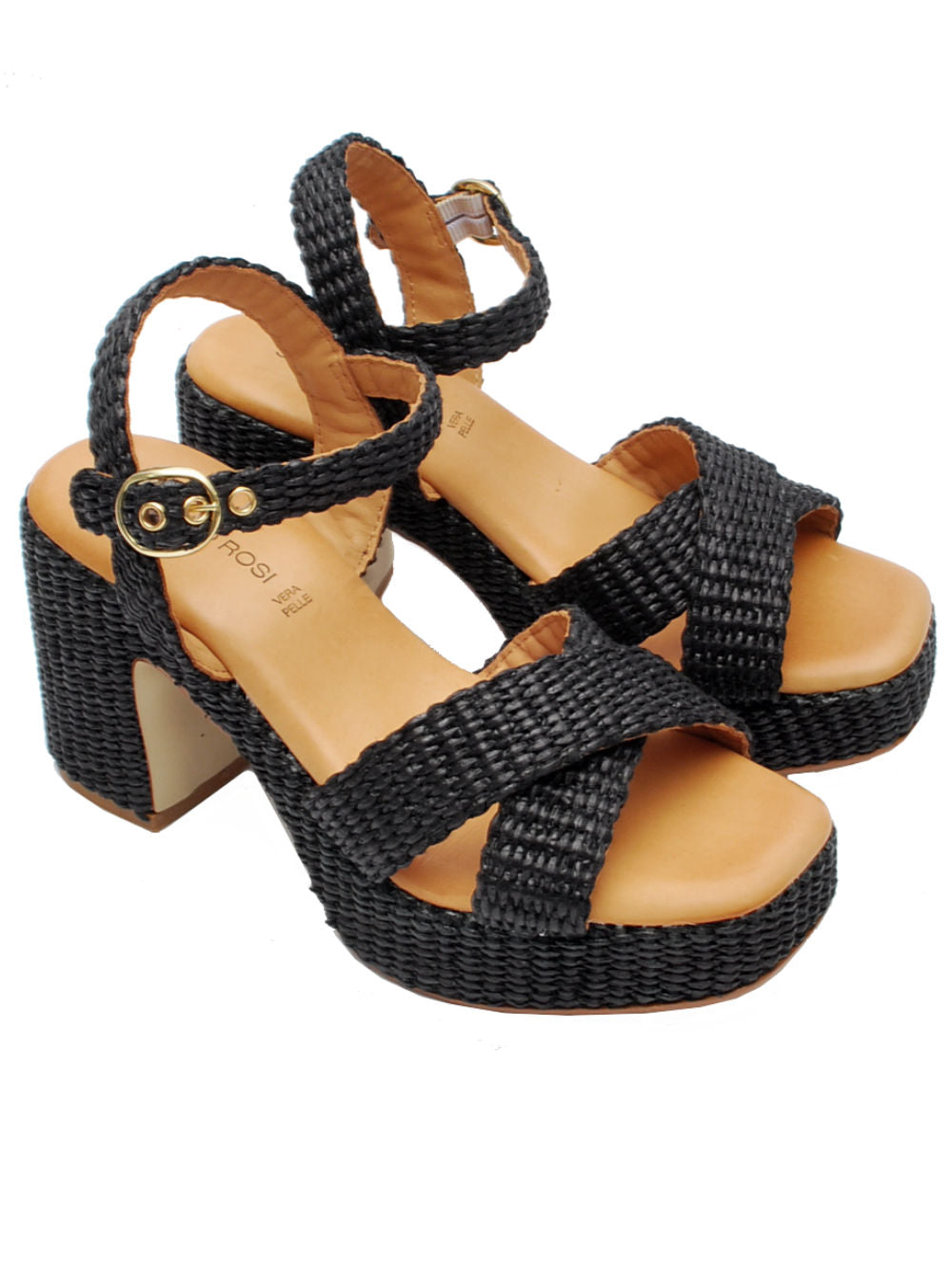 Sandalo Sandro Rosi 4758 Rafia Nera Pe26