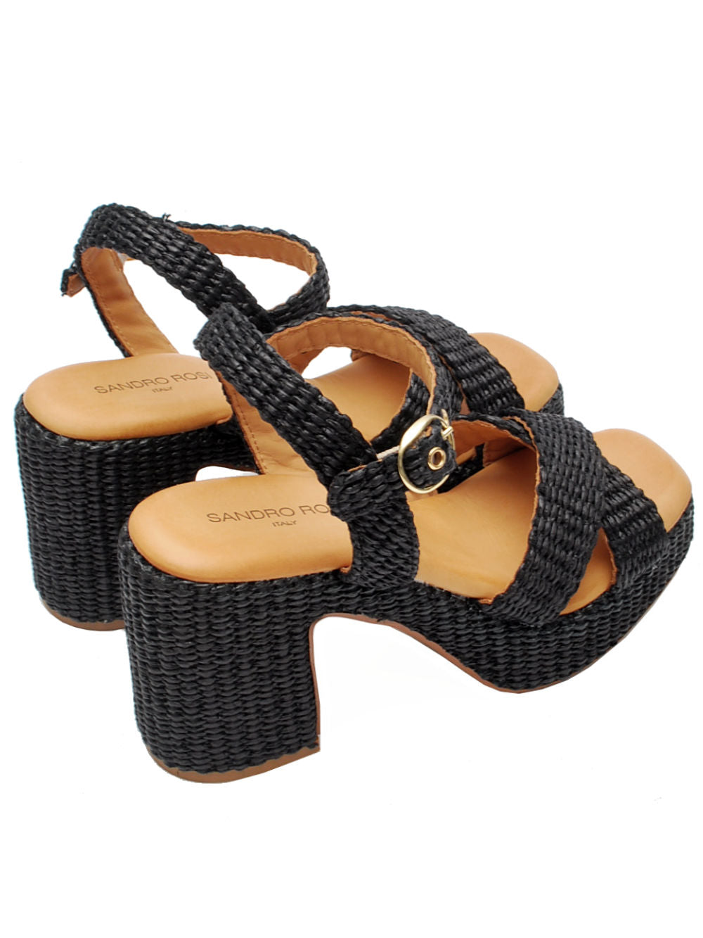 Sandalo Sandro Rosi 4758 Rafia Nera Pe26