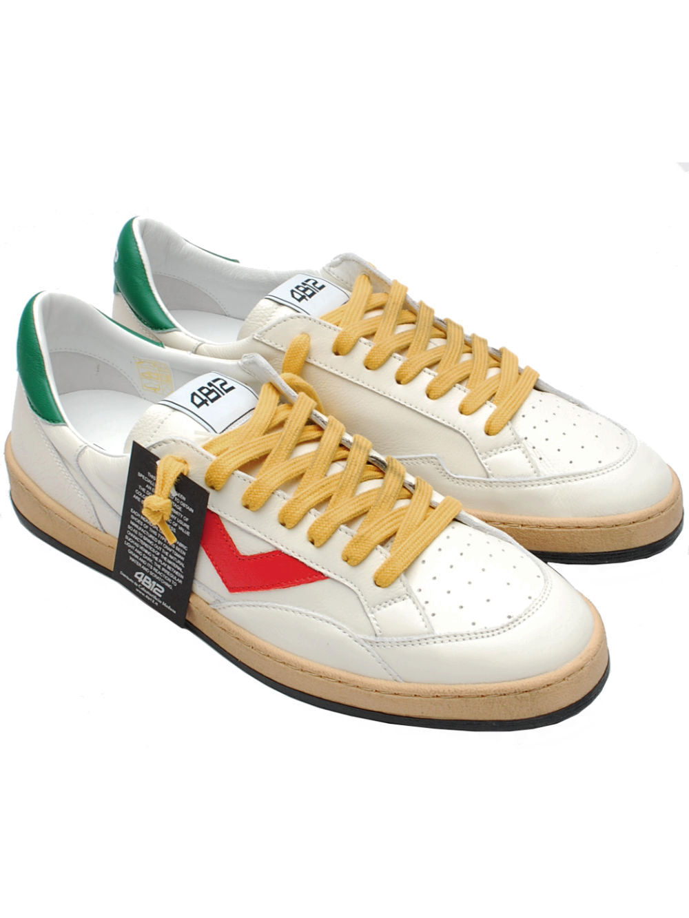Sneakers Uomo 4B12 Playnew U1015 Green Red Pe26