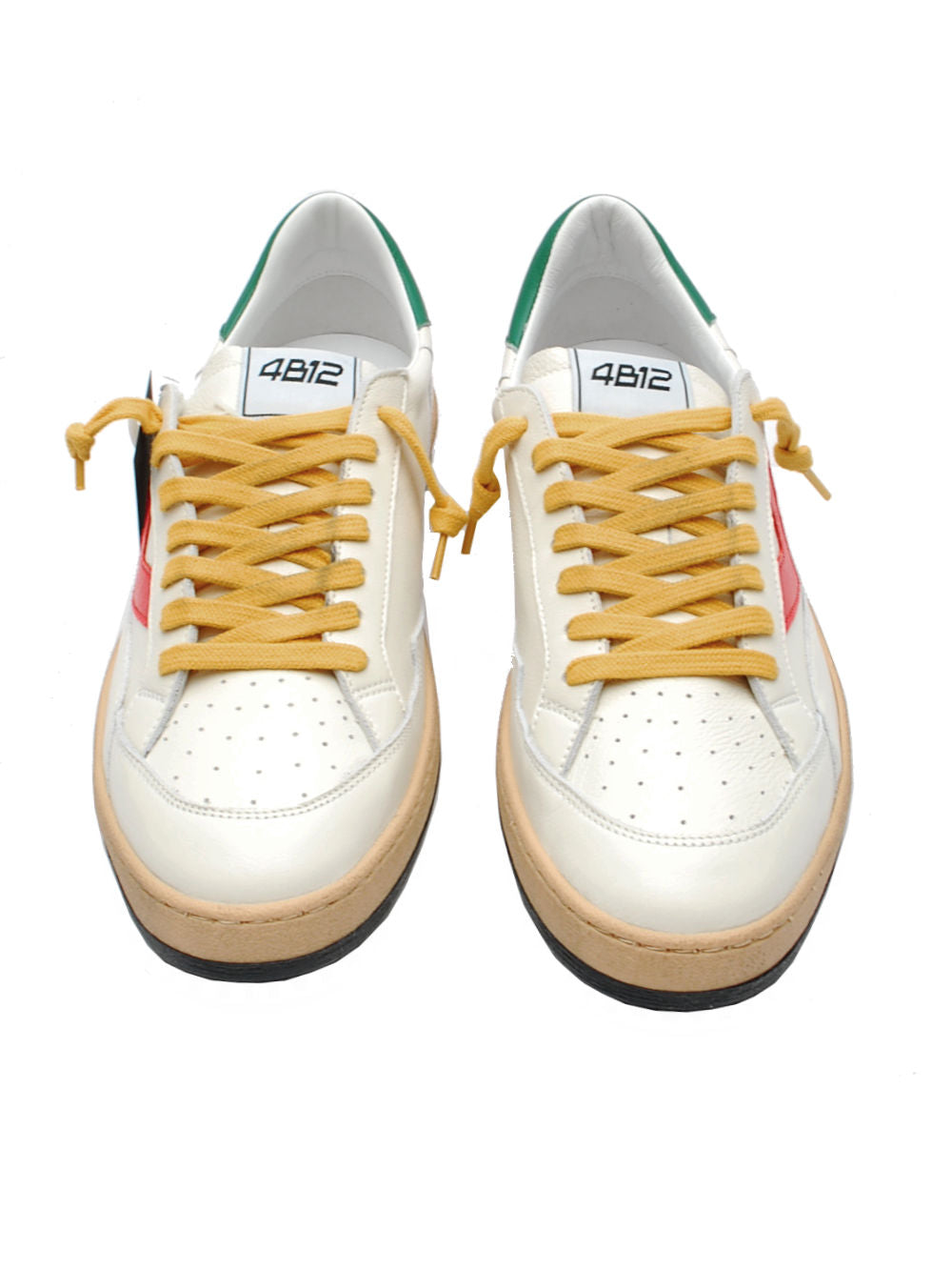 Sneakers Uomo 4B12 Playnew U1015 Green Red Pe26