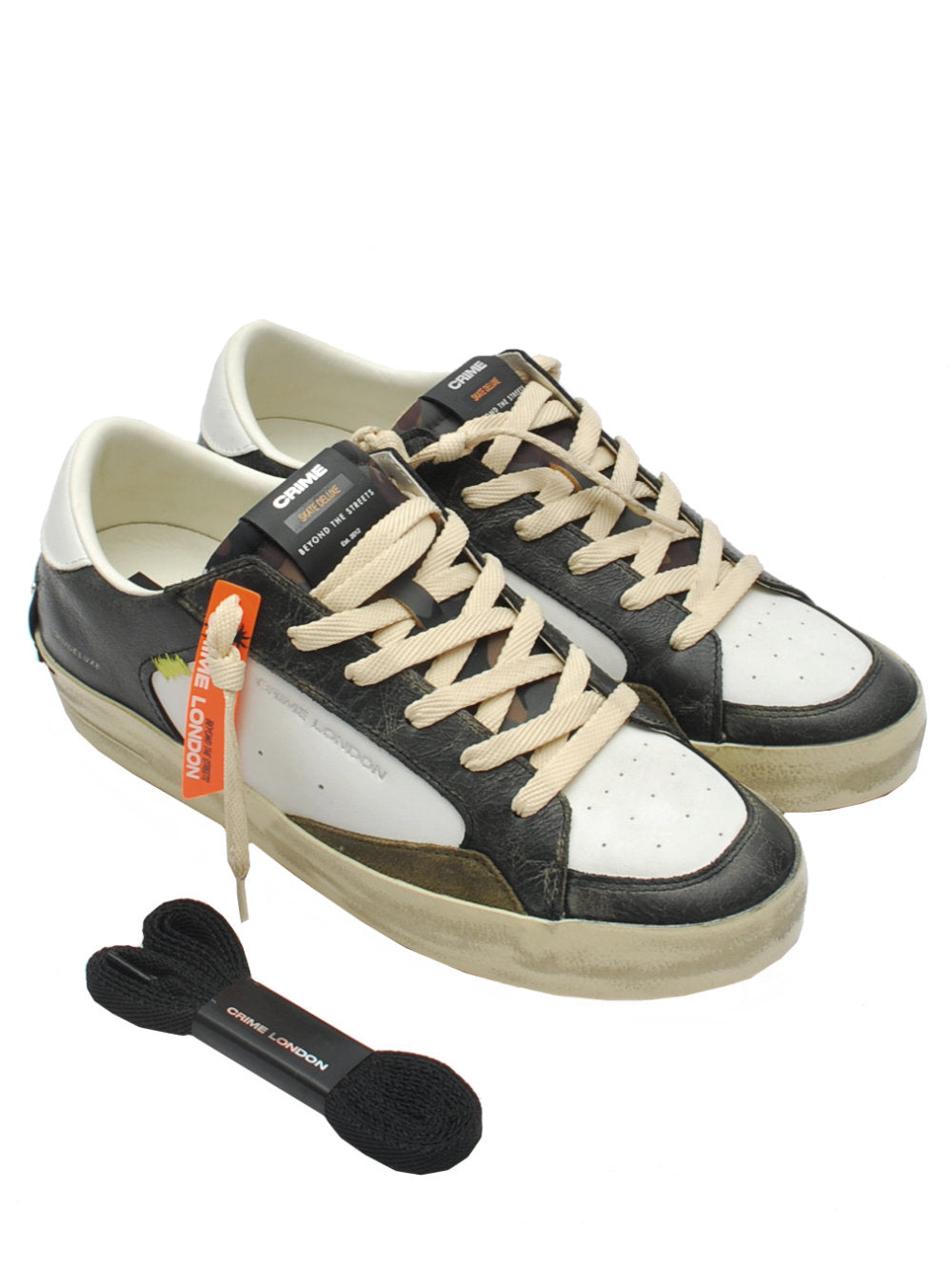 Sneakers Uomo Crime London Sk8 Deluxe Bianco Nero 11105 ai25 Calzature Nucca