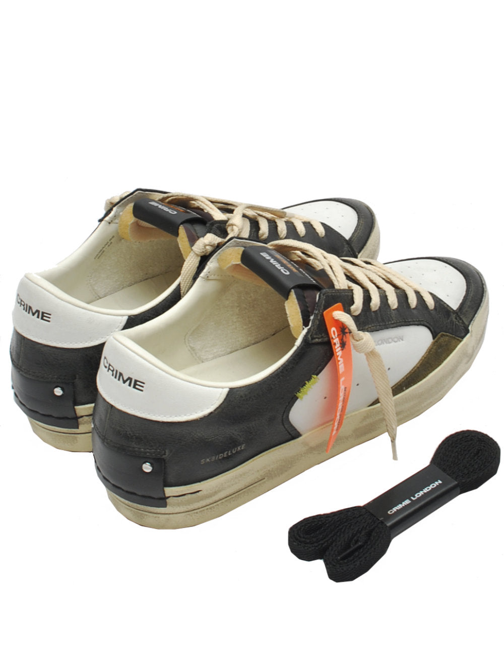 Sneakers Uomo Crime London Sk8 Deluxe Bianco Nero 11105 ai25 Calzature Nucca