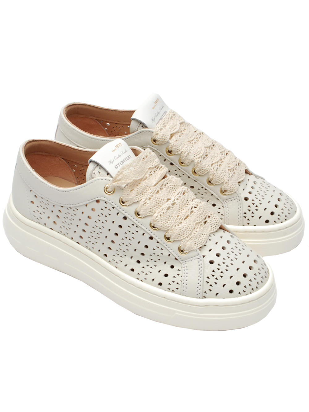 Sneaker Donna Stokton 122-001D Nappa Panna Pe26