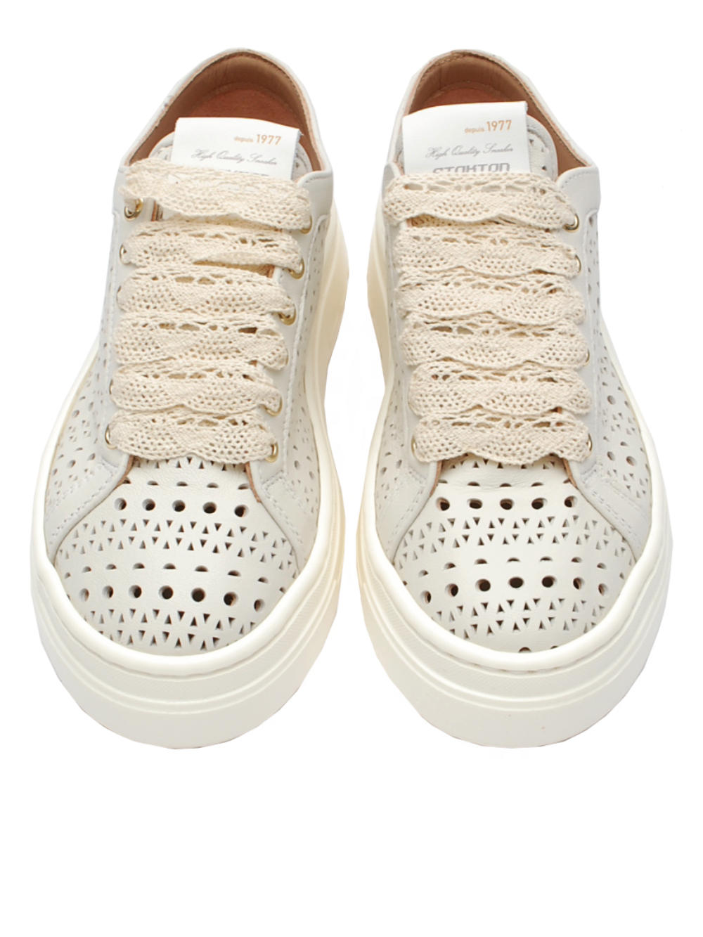 Sneaker Donna Stokton 122-001D Nappa Panna Pe26