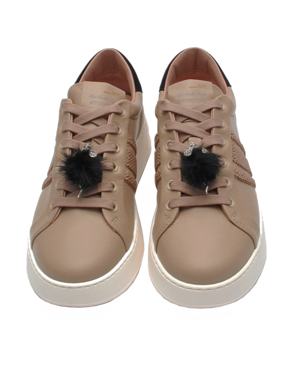 Sneakers Donna Stokton 240D Nappa Nude con Gioielli Ai25- Calzature Nucca