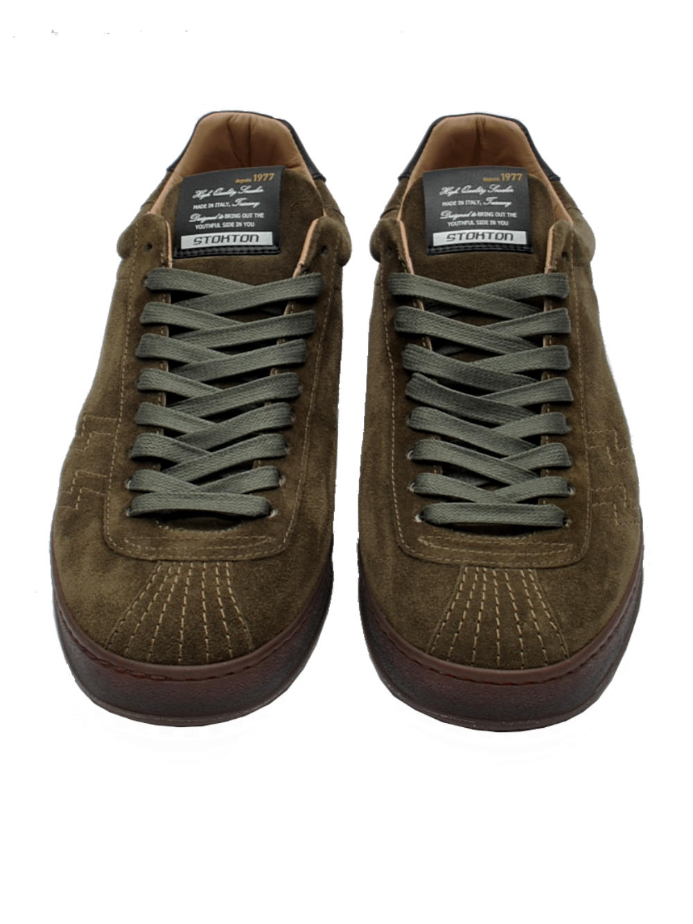 Sneakers Uomo Stokton Zapper U Camoscio Oliva Ai25 - Calzature Nucca