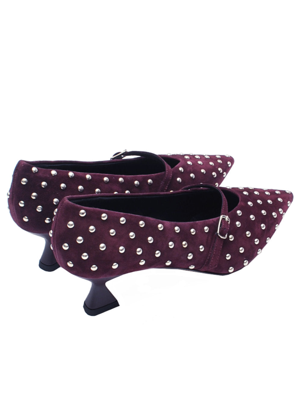 Décolleté The Seller SS3007 - Borchie in Camoscio Vino  Ai25 - Calzature Nucca