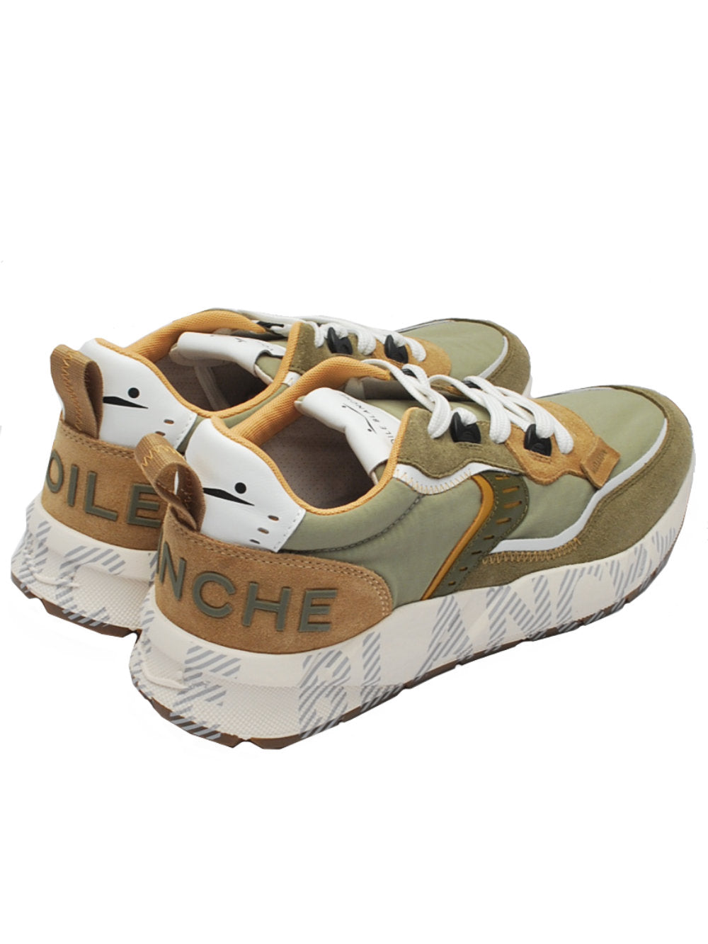 Sneakers Voile Blanche Club01 Suede Nylon - Army green-Caramel (Cod. 1f06) pe25 - Calzature Nucca