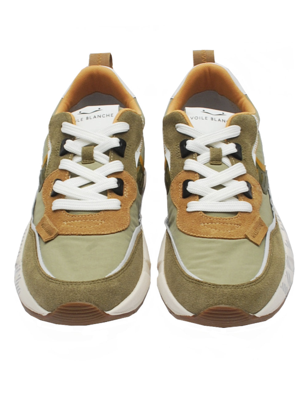 Sneakers Voile Blanche Club01 Suede Nylon - Army green-Caramel (Cod. 1f06) pe25 - Calzature Nucca