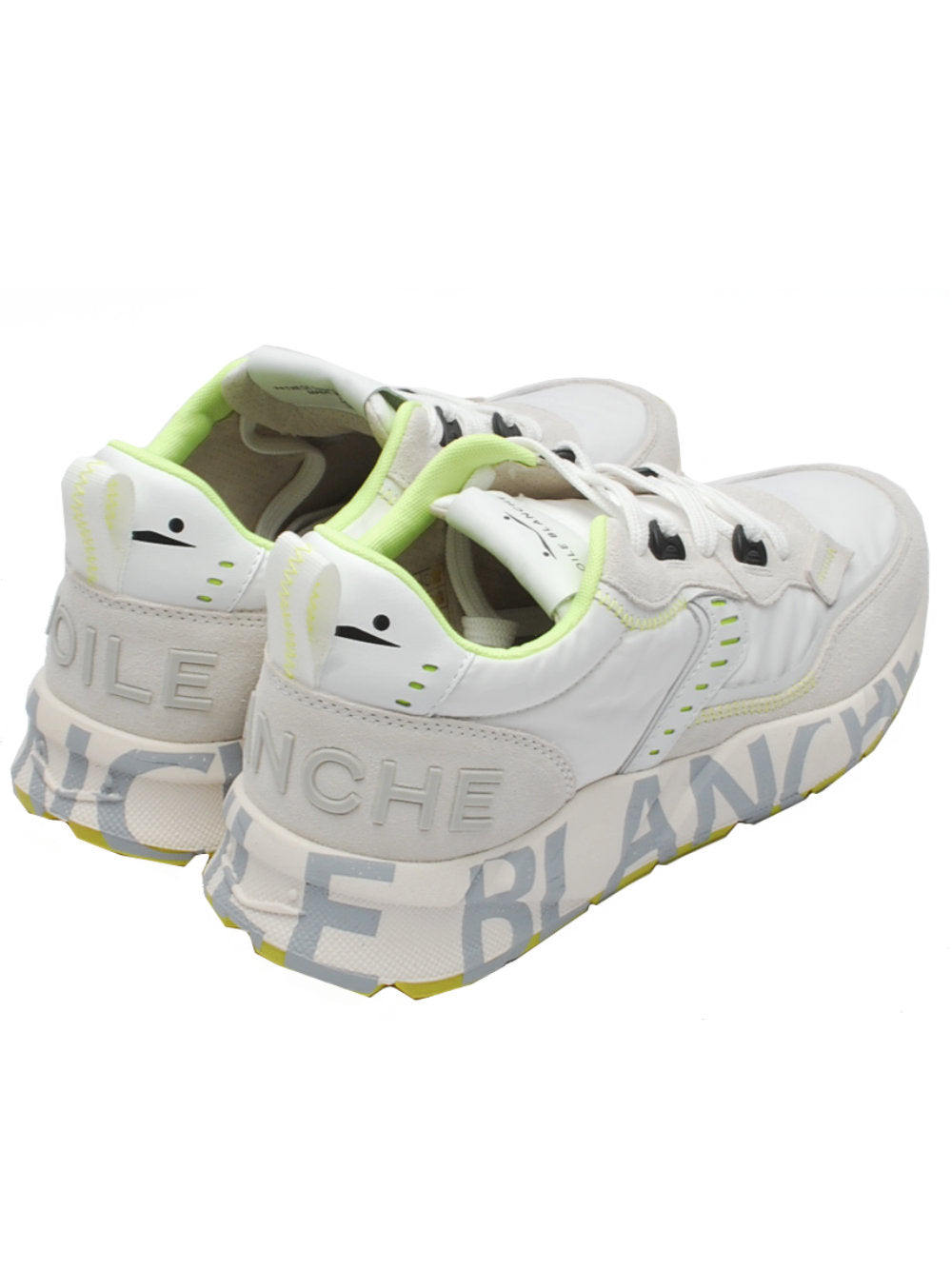 Sneakers Voile Blanche Club01 Suede Nylon - White Fluo Yellow (Cod. 1n40) pe25 - Calzature Nucca