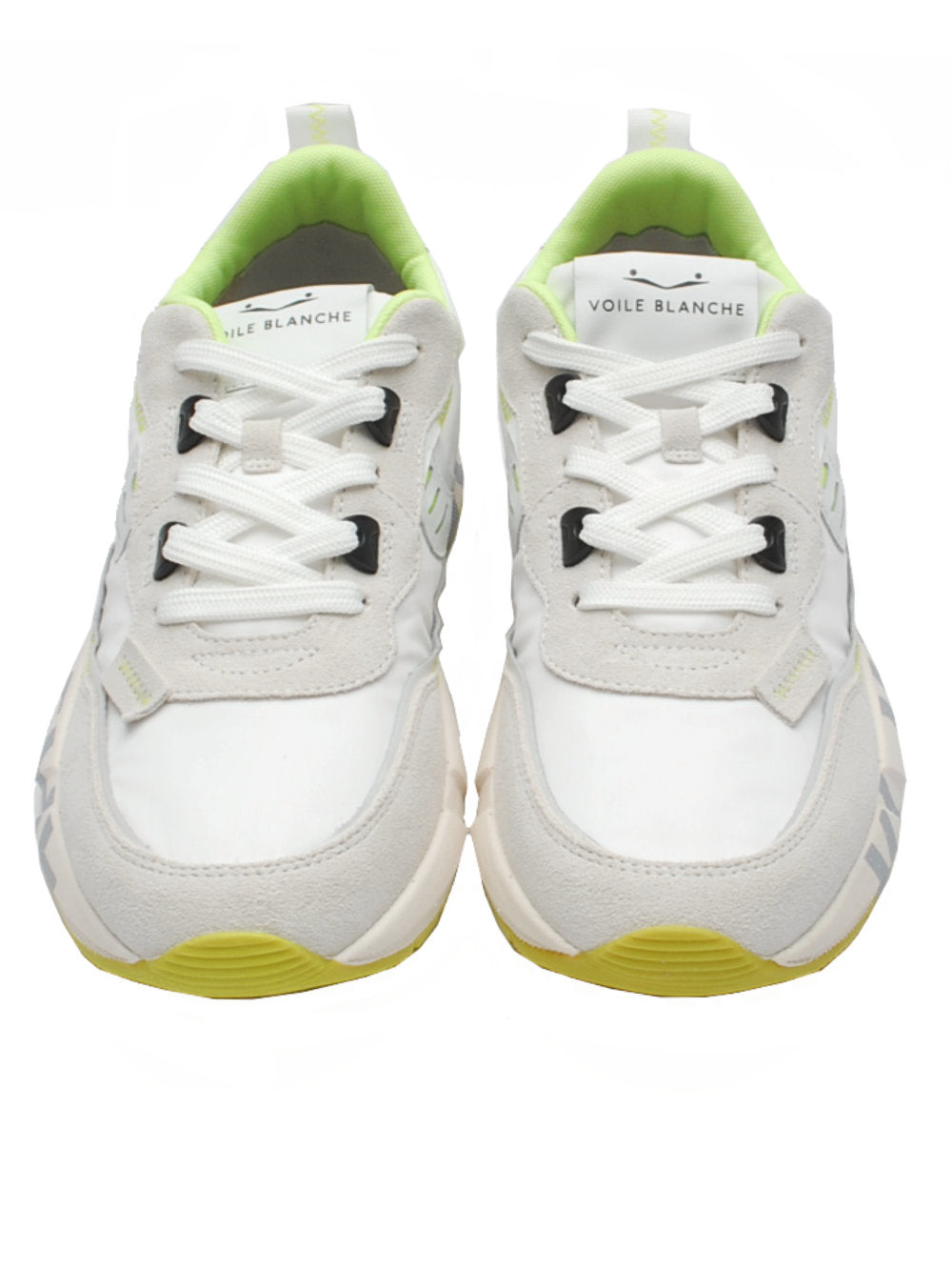 Sneakers Voile Blanche Club01 Suede Nylon - White Fluo Yellow (Cod. 1n40) pe25 - Calzature Nucca