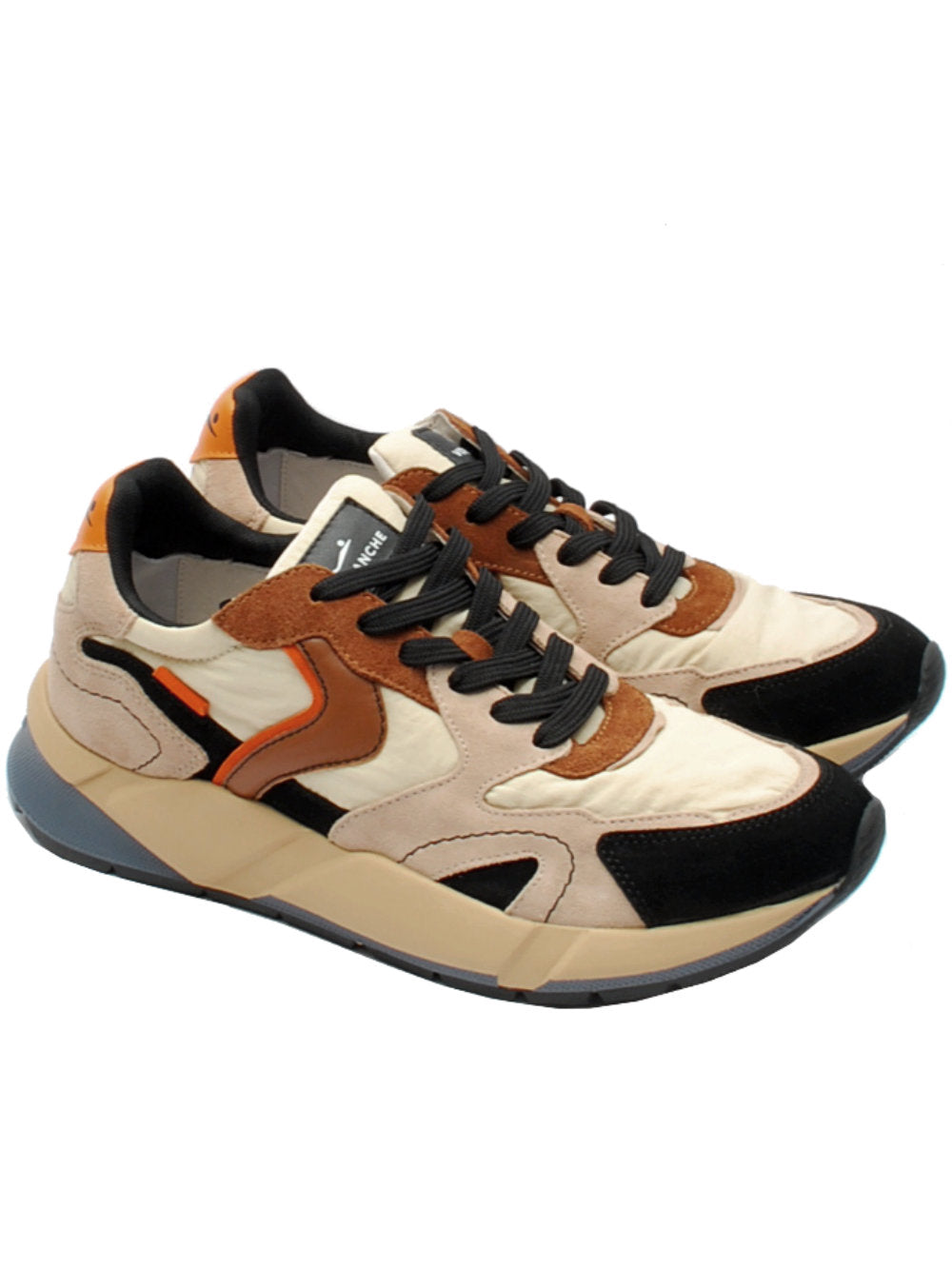 Voile Blanche sneaker Club19 8288 black-light beige-orange ai24