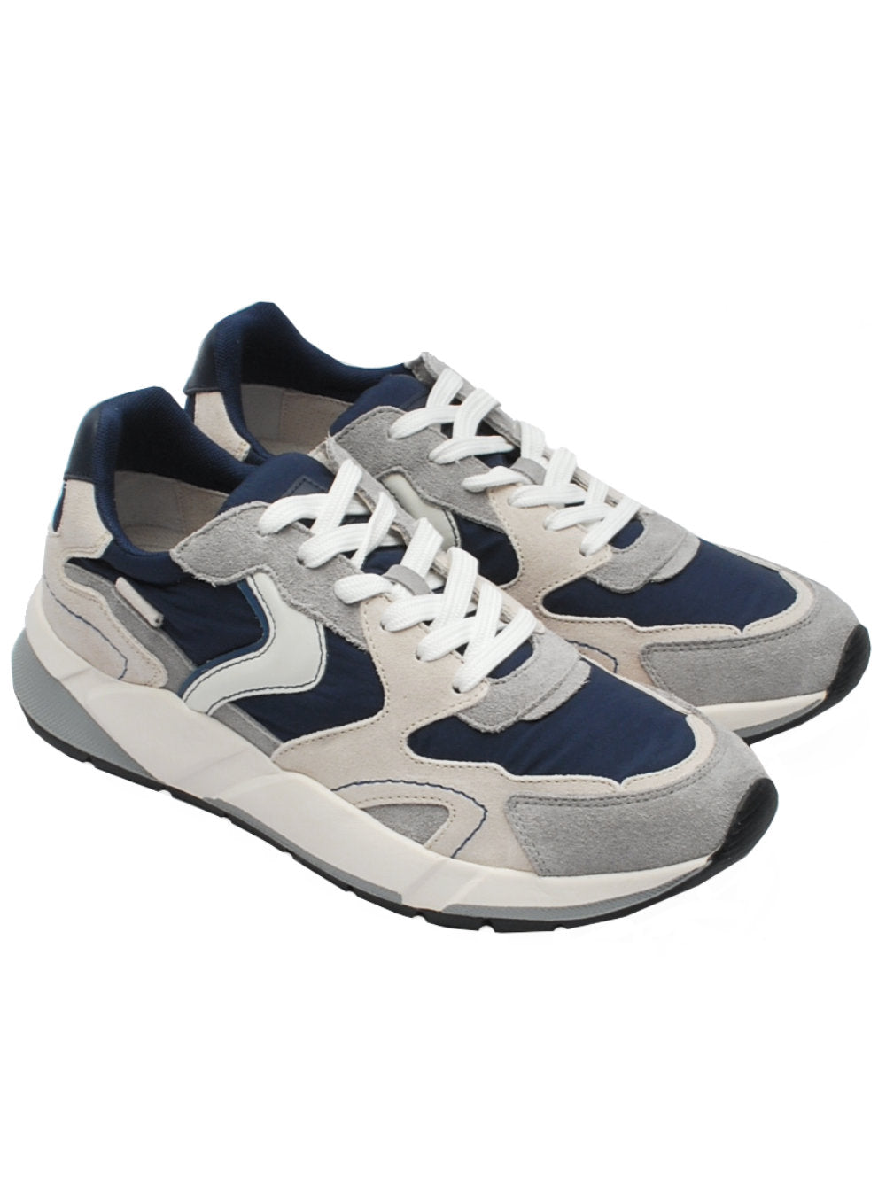 Sneakers Voile Blanche Club19 Suede Nylon - Grey Navy (Cod. 2C22) pe25 - Calzature Nucca