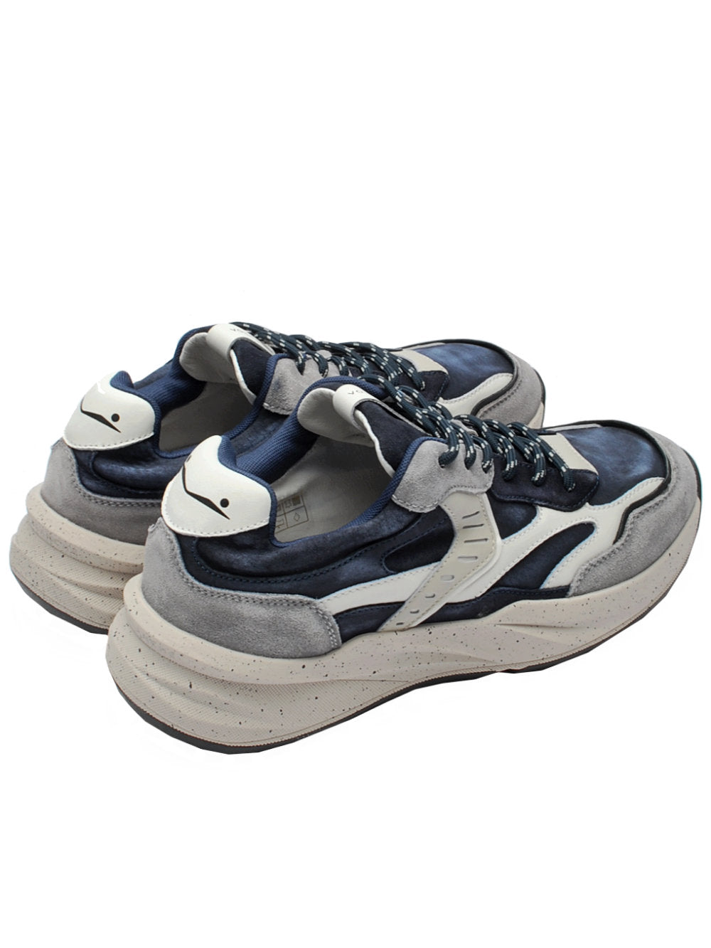 Sneakers Voile Blanche Club 22 Washed Leater  - Lead Blue (Cod. 3B45) ai25 - Calzature Nucca