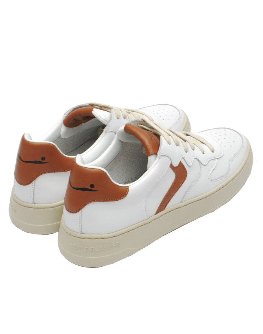 VOILE BLANCHE LAYTON01 7675 WHITE COGNAC SNEAKERS SS23 