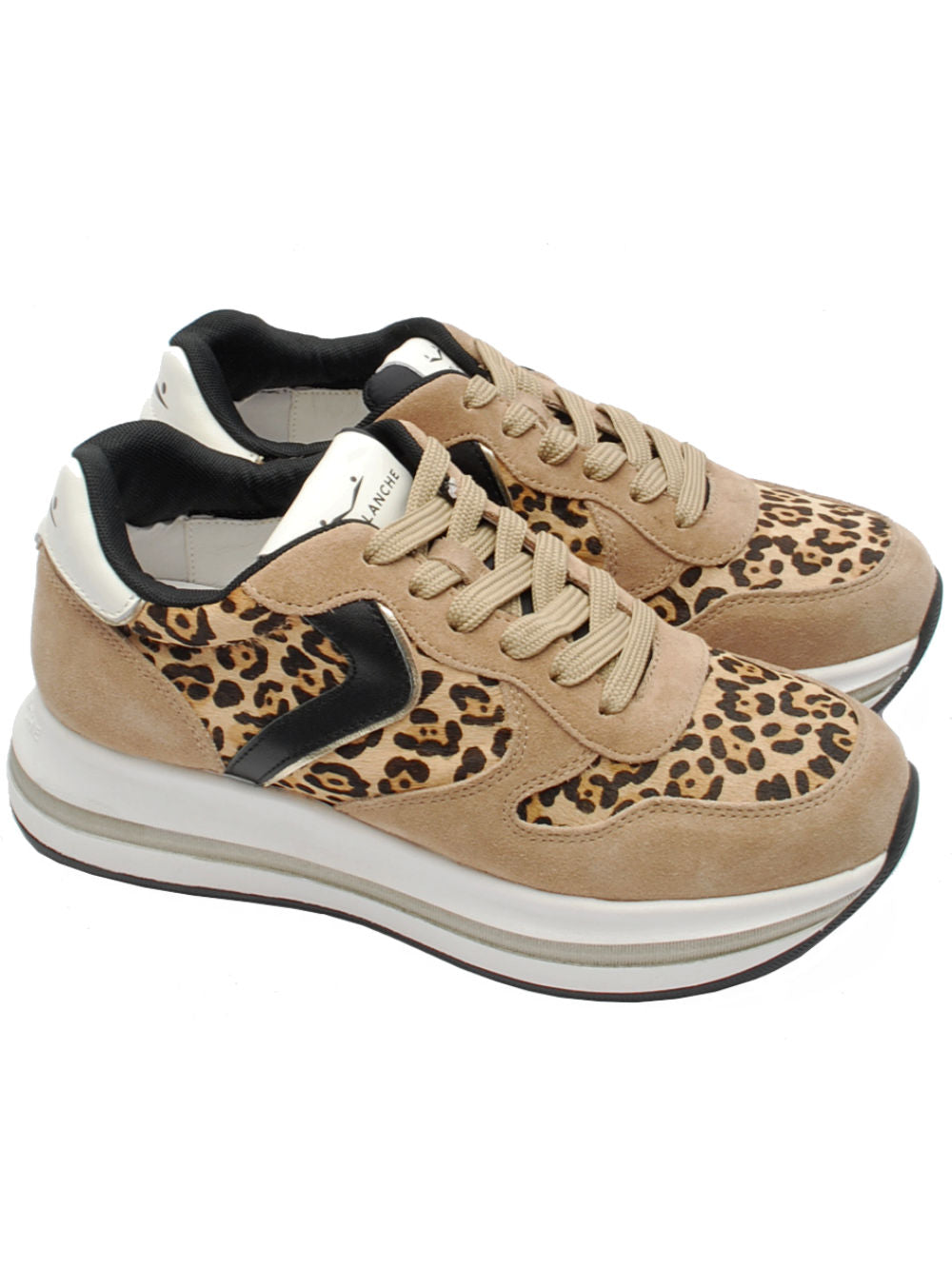 Sneaker Donna Voile Blanche Merry - Ligt Brown Sand Black (Cod. 4D29) Ai25 - Calzature Nucca