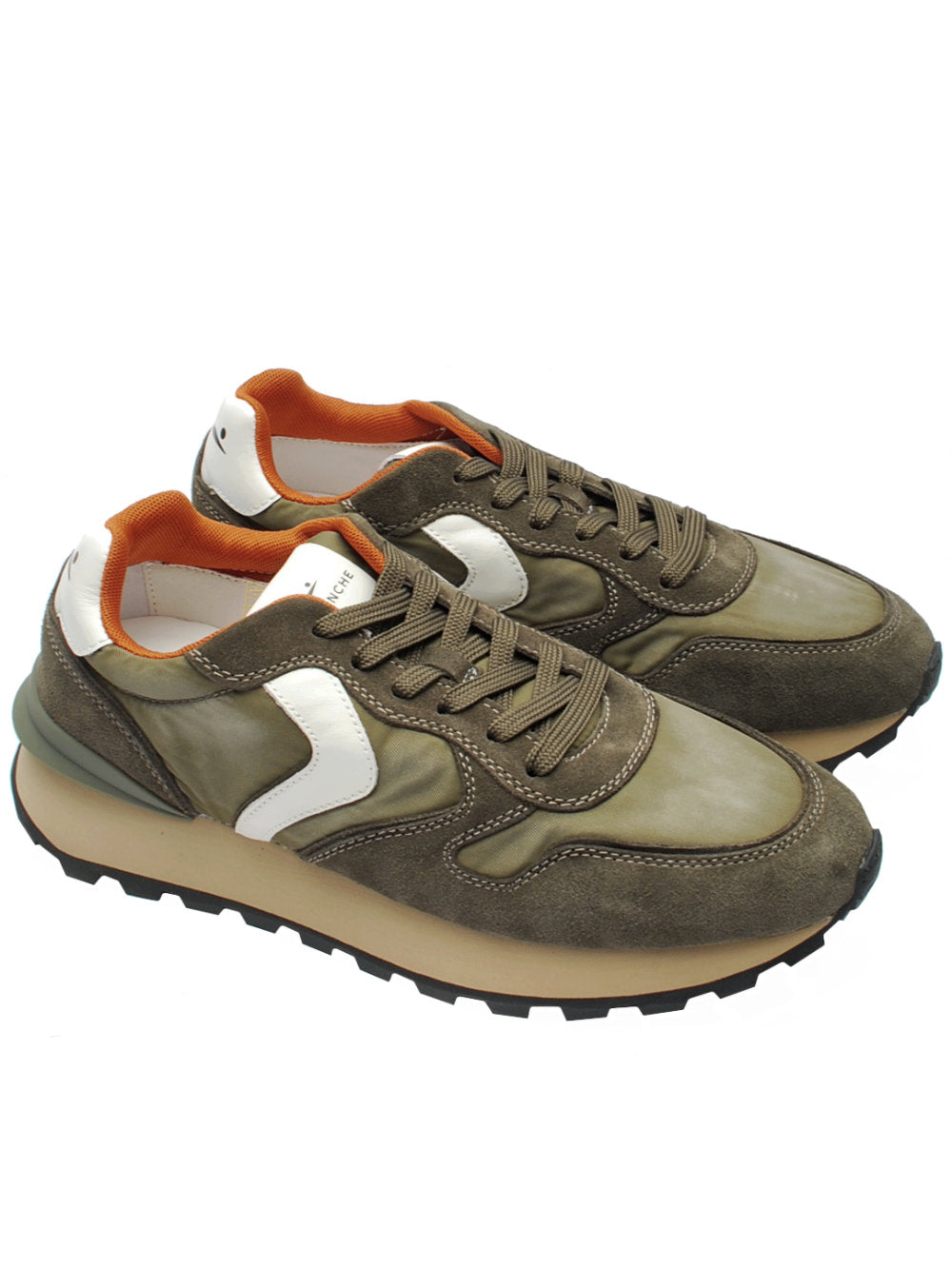Sneakers Voile Blanche Paris Race Suede  - Army Green (Cod. 0F03) ai25 - Calzature Nucca