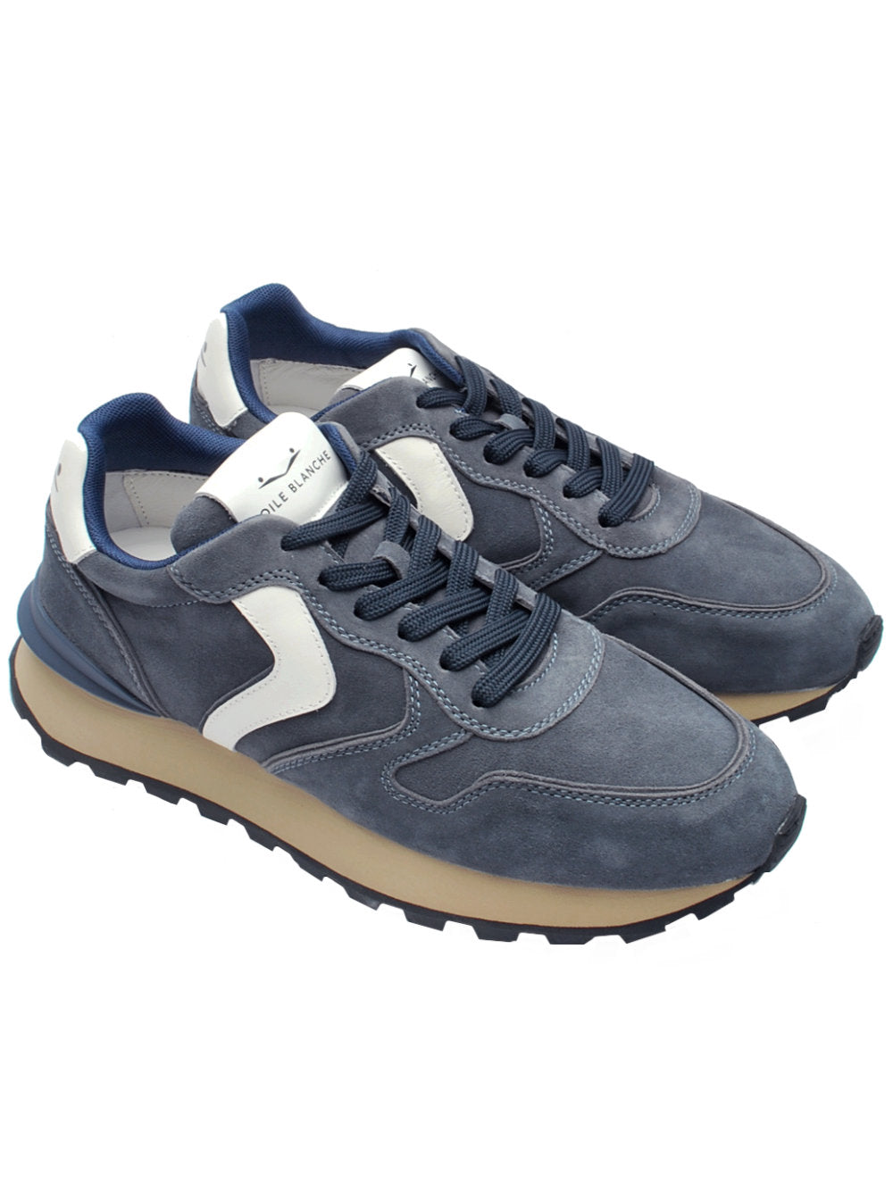 Sneakers Voile Blanche Paris Race Suede  - Blue (Cod. 0C01) ai25 - Calzature Nucca