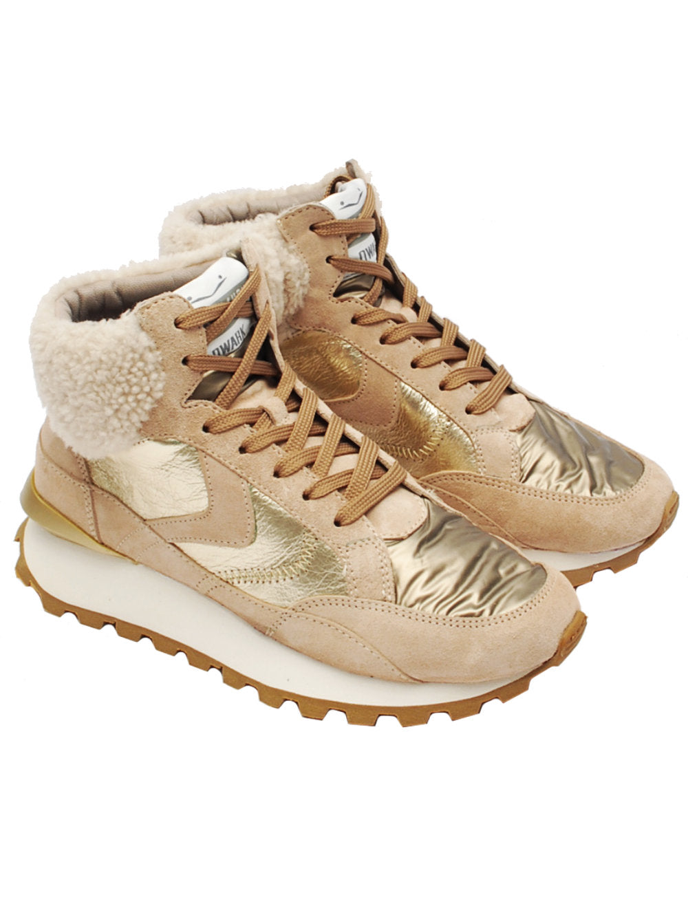 Voile blanche sneakers qwark high 2275 beige oro ai23